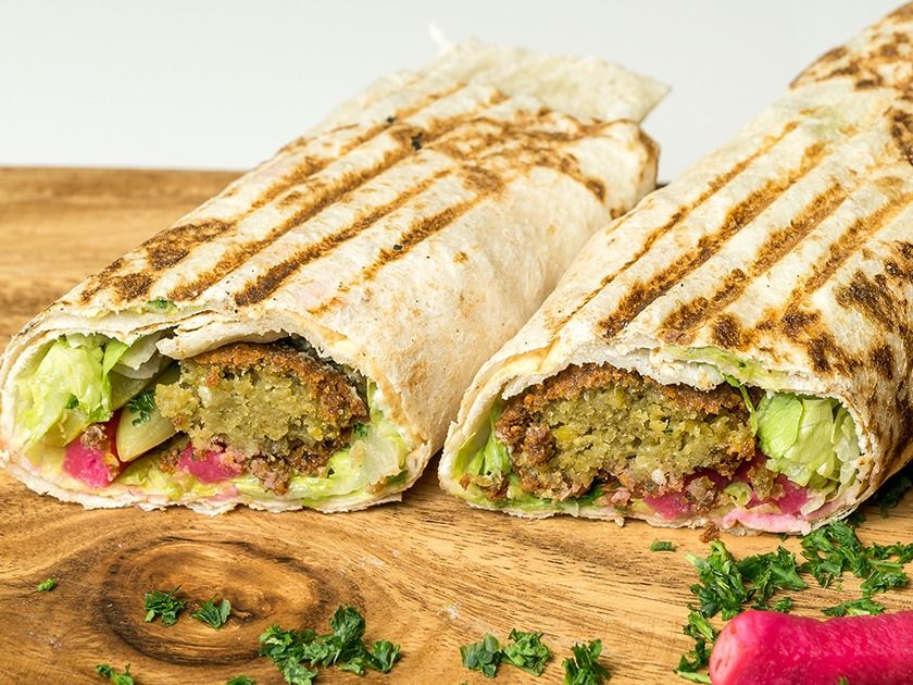 Falafel Sandwich Stuffed With Lebanese Bread