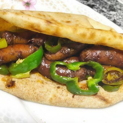 Baladi sausage sandwich