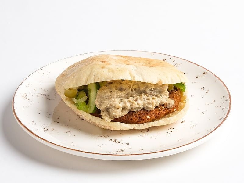 Falafel on Baba Ghannoug sandwich