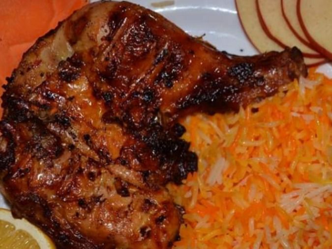 Quarter Grilled Chicken Thigh with Rice