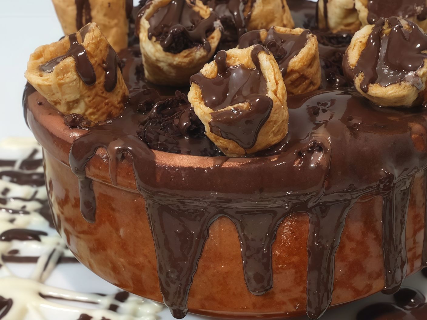 Chocolate Cone Casserole And Ice Cream