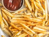 French Fries With Ketchup And Mioneese