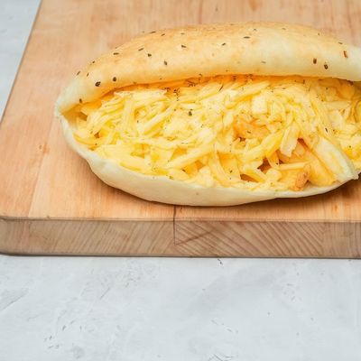 French fries sandwich with Roumy cheese