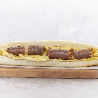 Omelet sausage sandwich