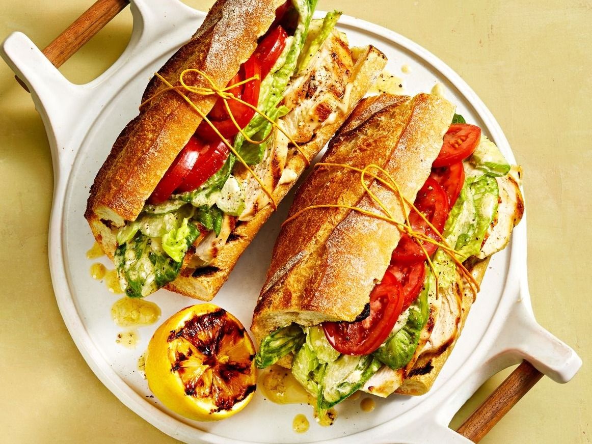 Grilled breasts sandwich