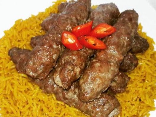 1/4 Kofta Meal, Rice, Salad, Bread And Sesame Paste