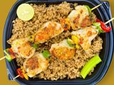 Shish kebab fish meal