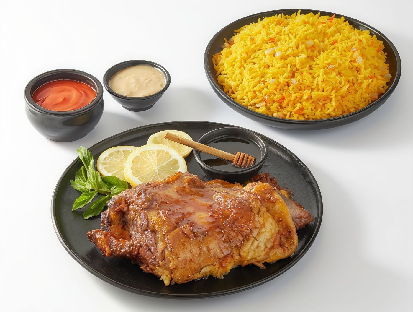 Smoked Neck Meal and Rice With Raisins