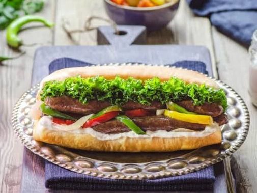 Alexandrian Baladi sausage sandwich