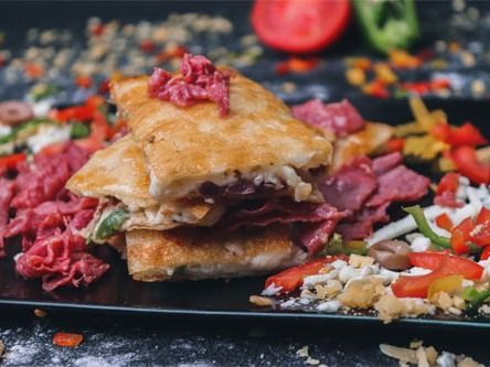 Pastrami With Special Dough Sauce Pie