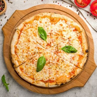 Large margherita pizza