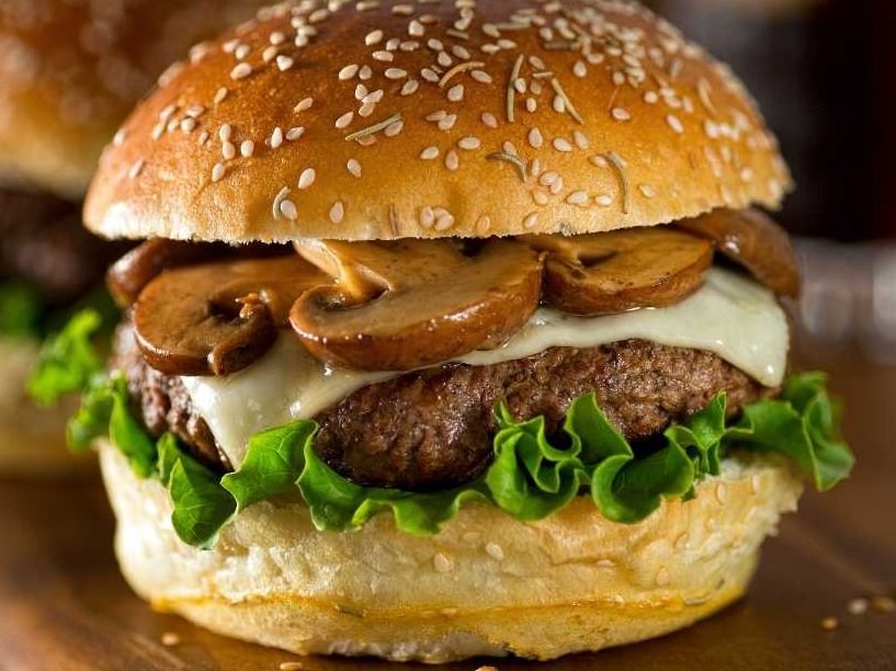 Mushroom Burger Sandwich