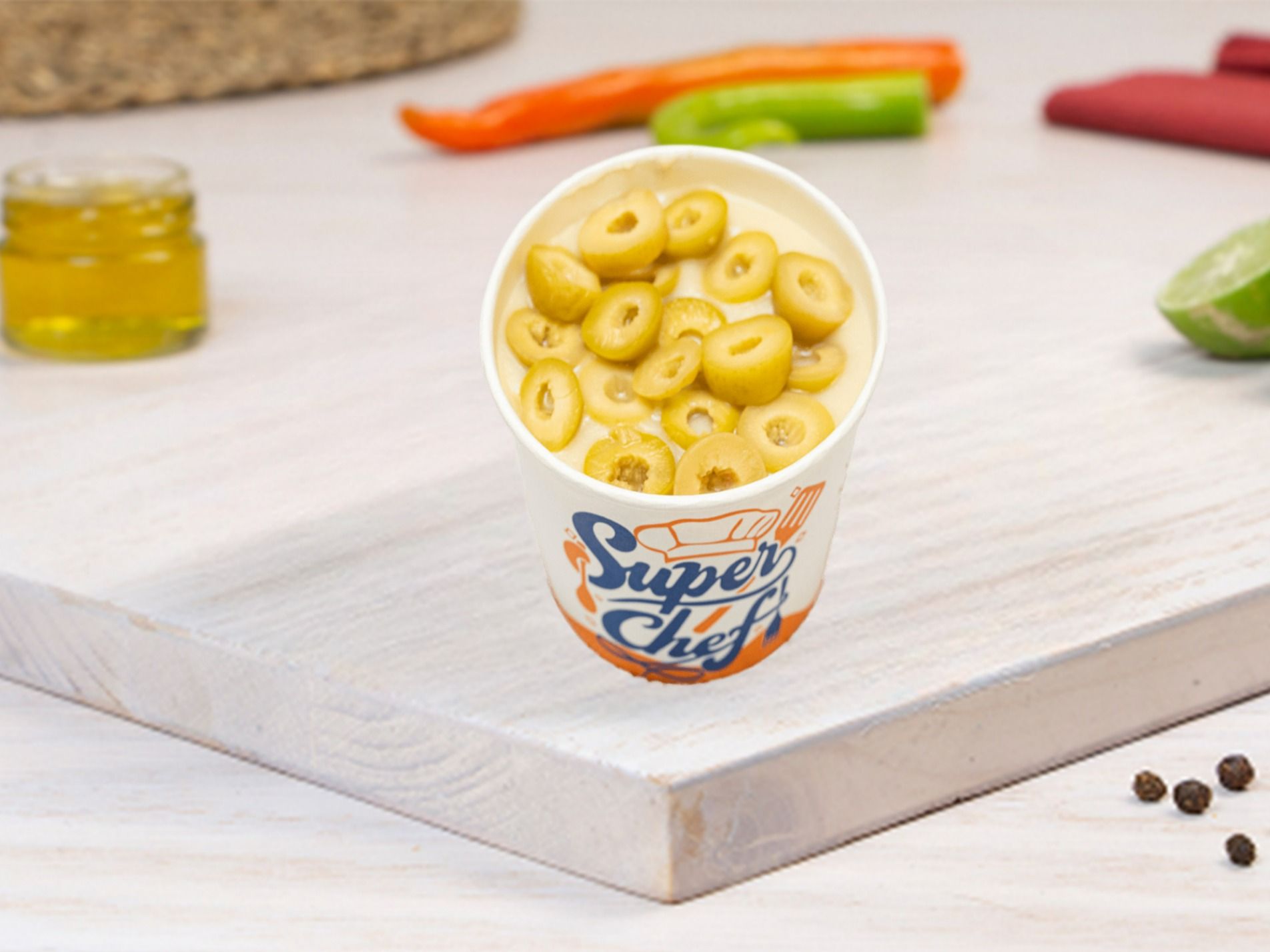 Mashed Potato With Olive Slices Box