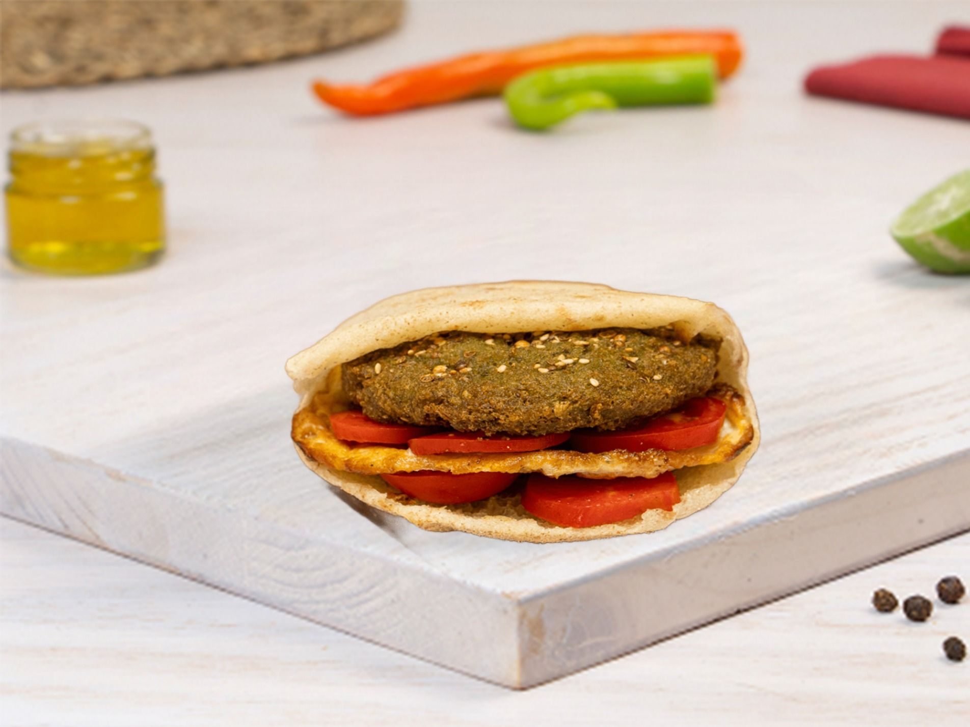 Taamia With Omelette Sandwich