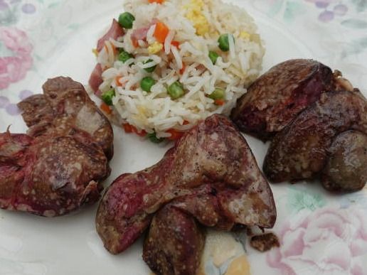 Liver And Gizzard Meal With Rice