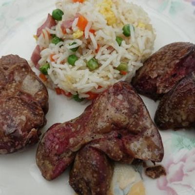 Liver And Gizzard Meal With Rice