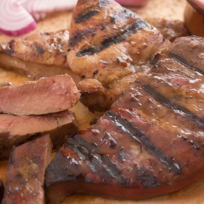 Grilled Mutton Sausage And Grilled Liver Mix Meal