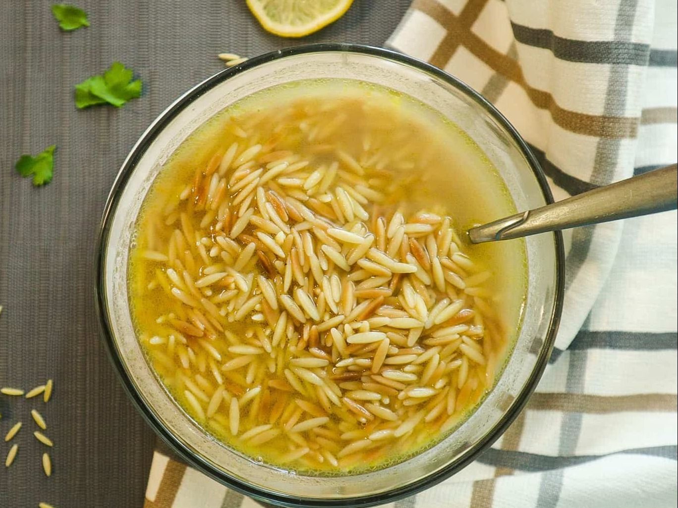 Large orzo soup