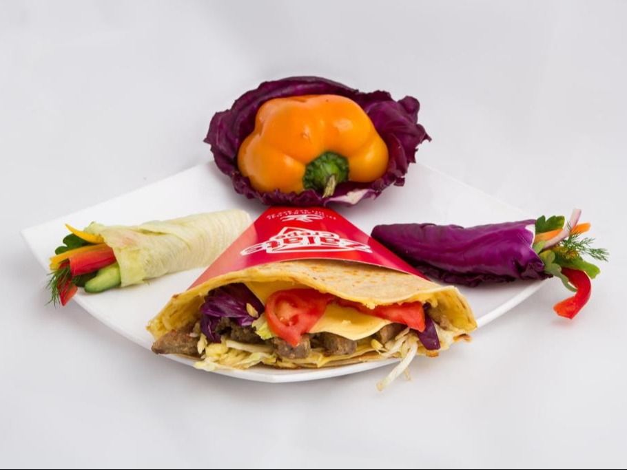 Beef Burger With Eggs Crepe.
