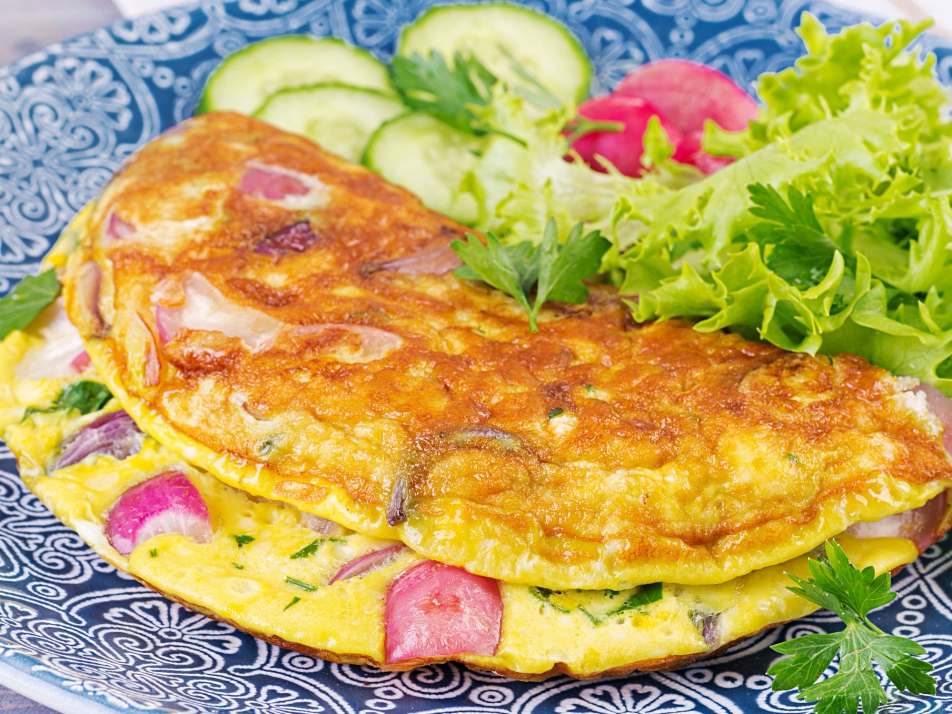 Spanish Omlette With Vegetable Salad