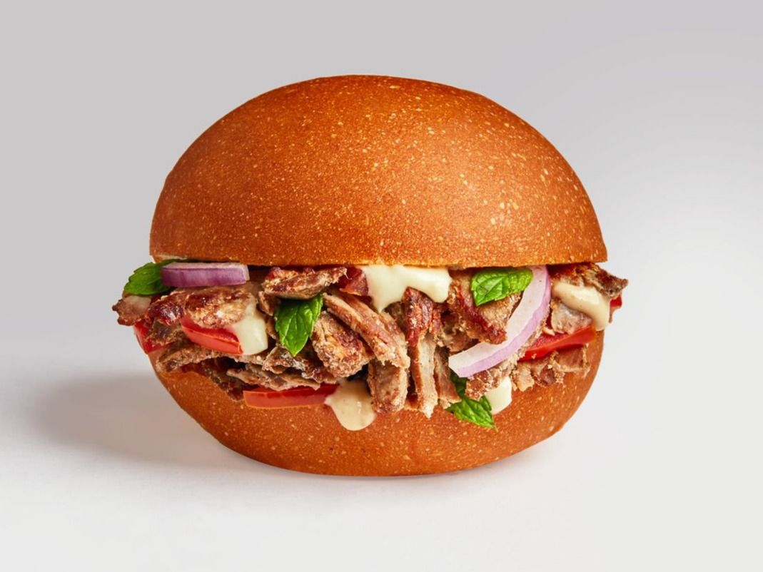 Egyptian Kaiser Meat Shawarma Sandwich