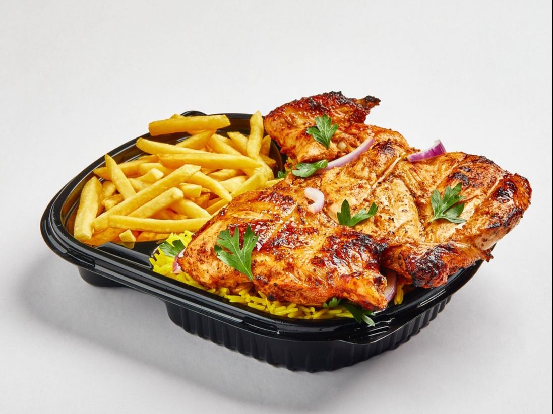 Half Chicken Grilled On Charcoal Meal