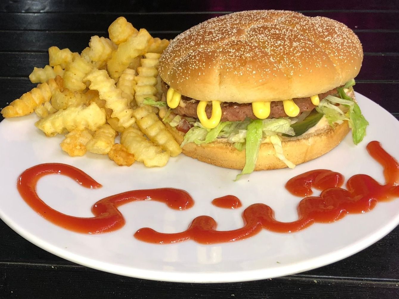 Jumbo Burger With Eggs Sandwich