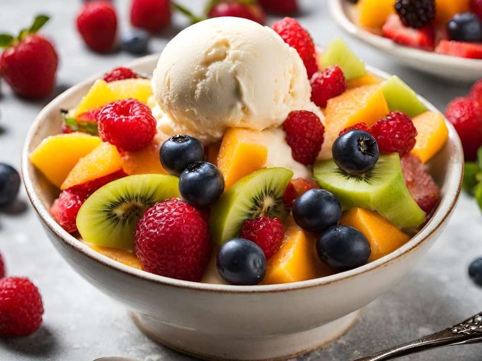 Fruit Salad With Ice Cream
