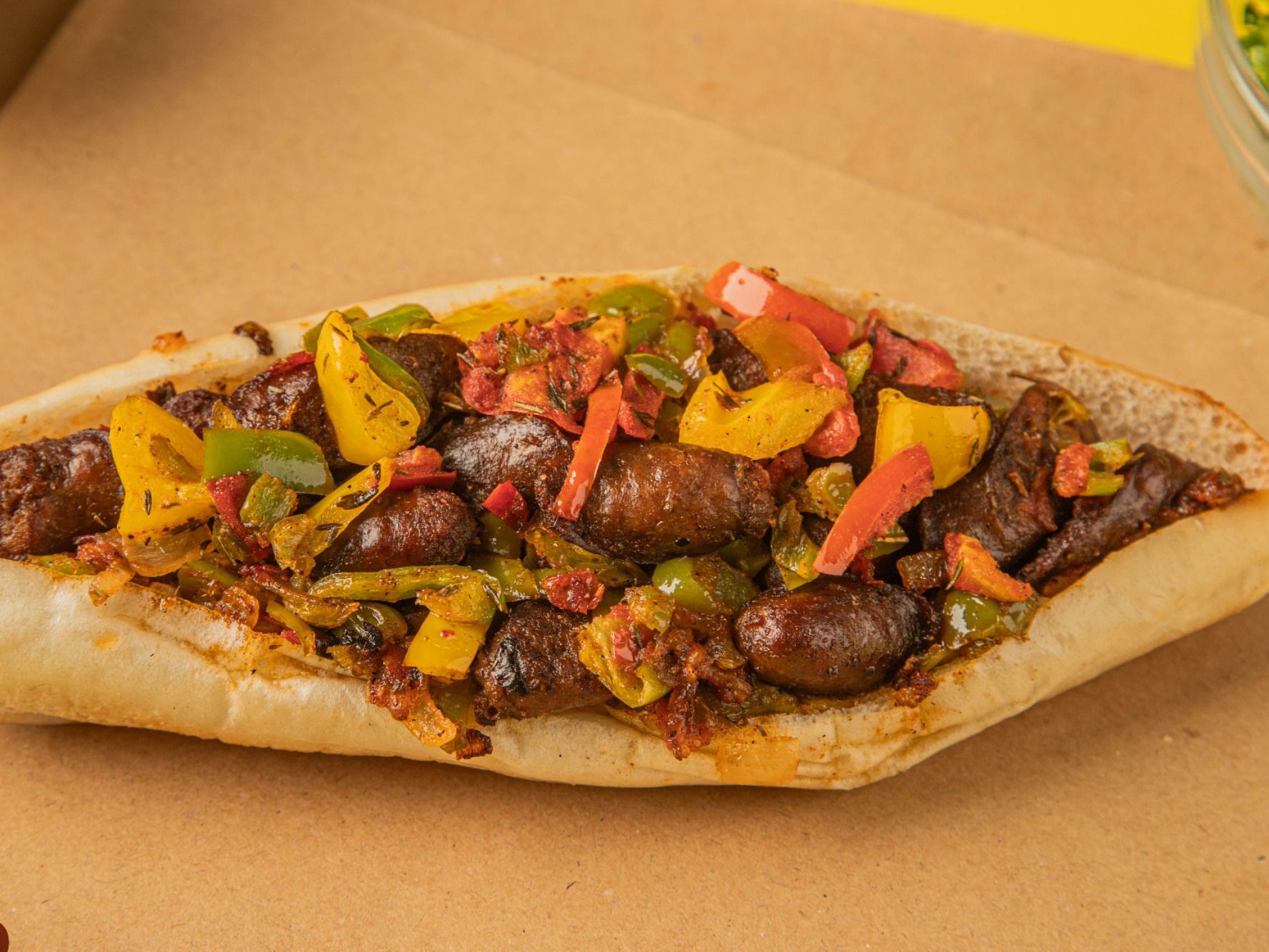 Hot Dog Fajita With Cheese Sandwich