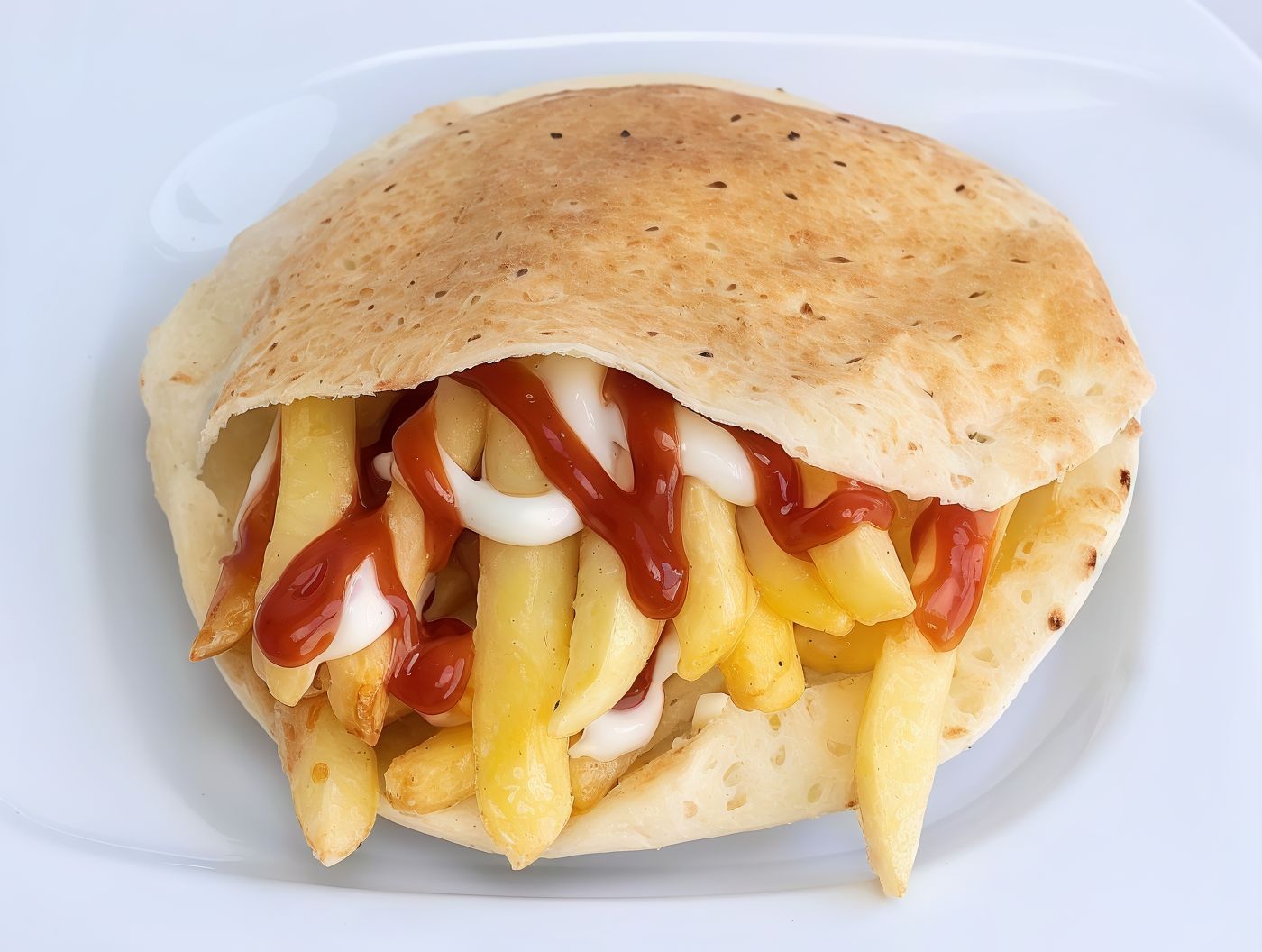 Potatoes Ketchup And Mayonnaise Sandwich
