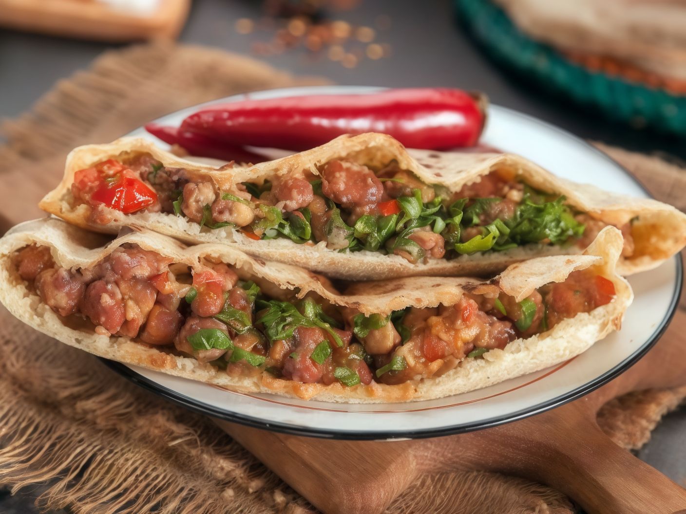 Foul With Minced Meat Sandwich