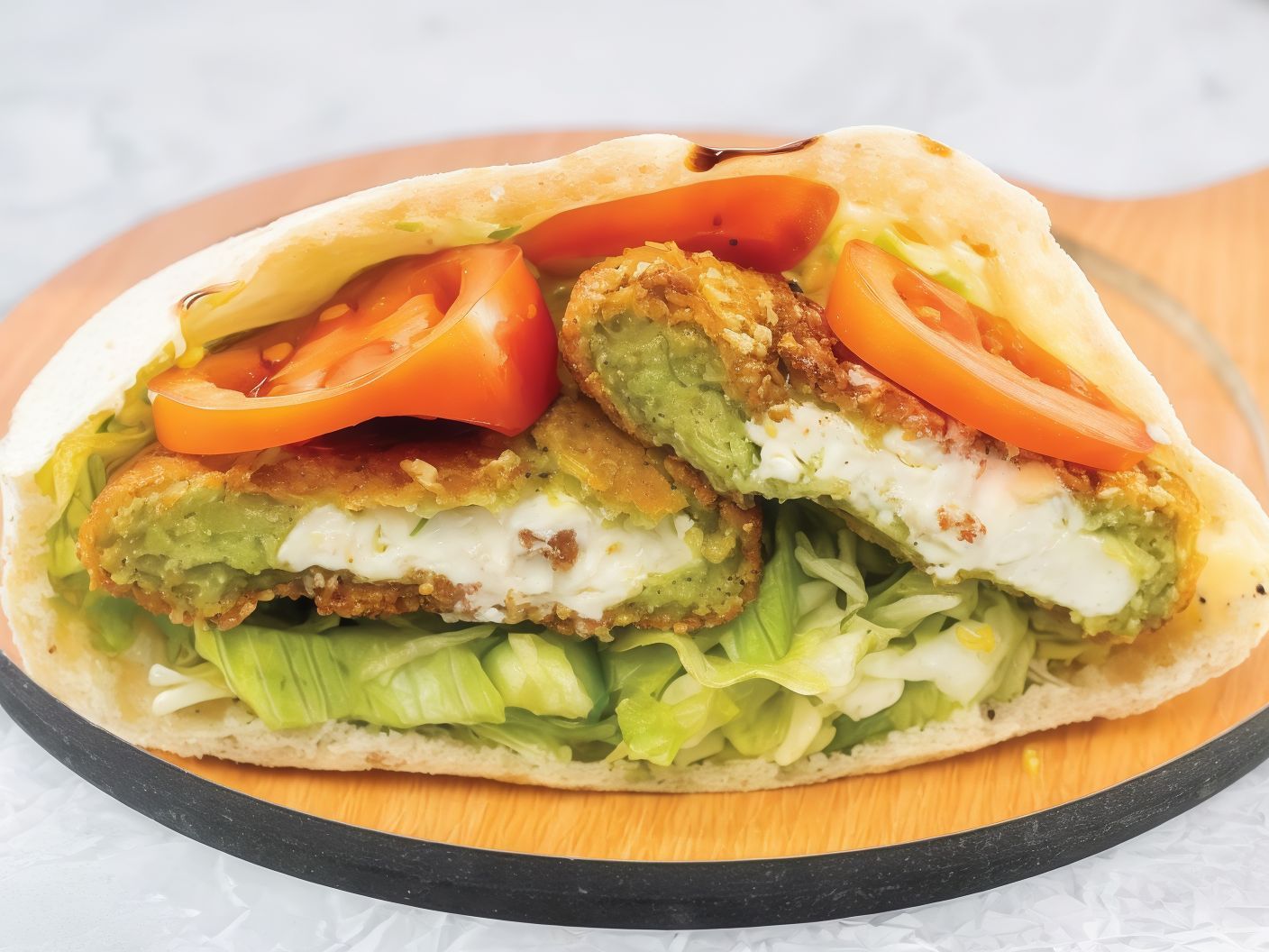 Taamia With Kiri Cheese Sandwich