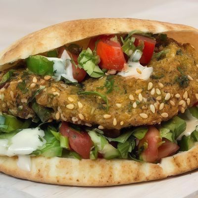 Ta'ameya Sandwich with Pickled Lemon and Asfour
