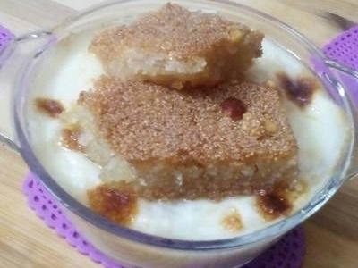 Rice Pudding With Fruits And Basbousa