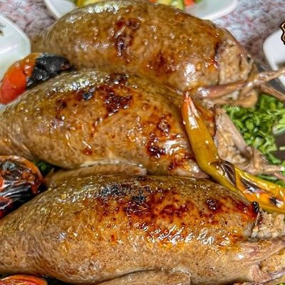 Stuffed Pigeon With Grits
