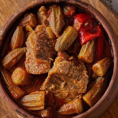 Okra With Kandouz Meat Casserole