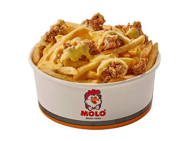 French Fries With Chicken Strips And Cheddar Cheese