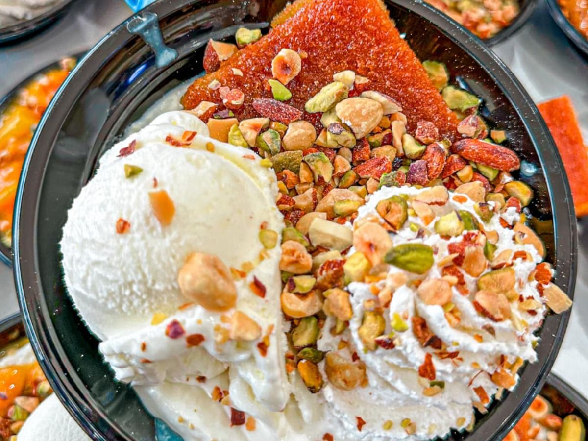Rice Pudding Ice Cream And Nuts