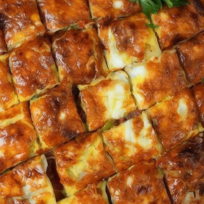 فطير دجاج مقرمش حشوة داخلية