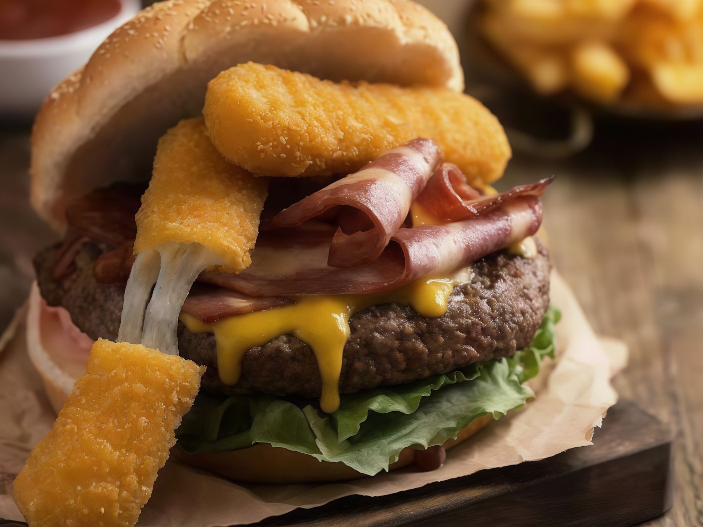 Cheese Sticks Burger Sandwich