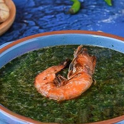 Molokhia with shrimp
