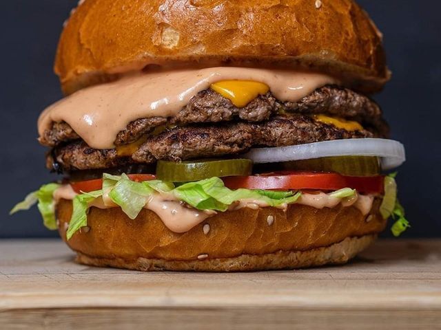 Burger And Cheese With Fries