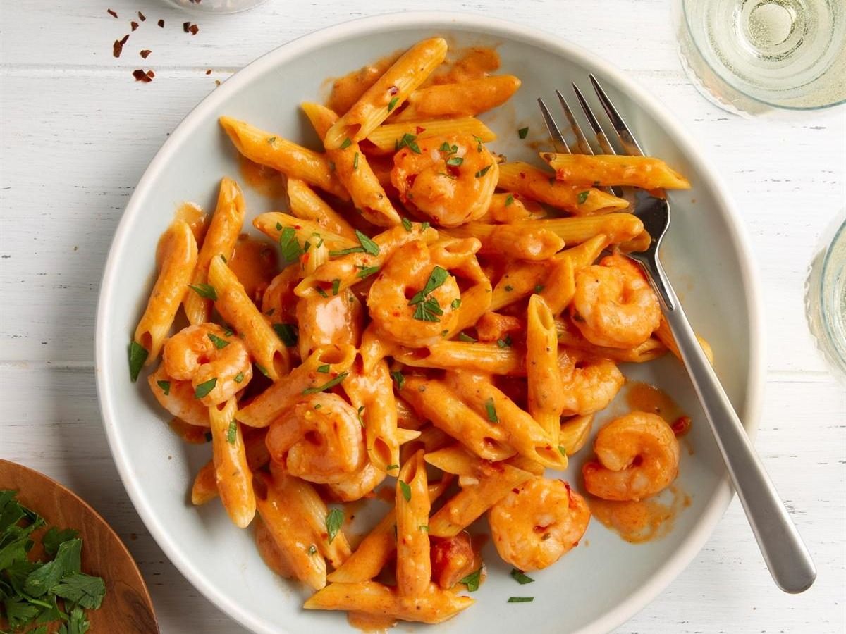 Pink pasta