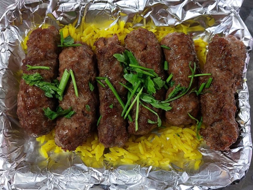 A Quarter Of Oven Grilled Kofta With Basmati Rice
