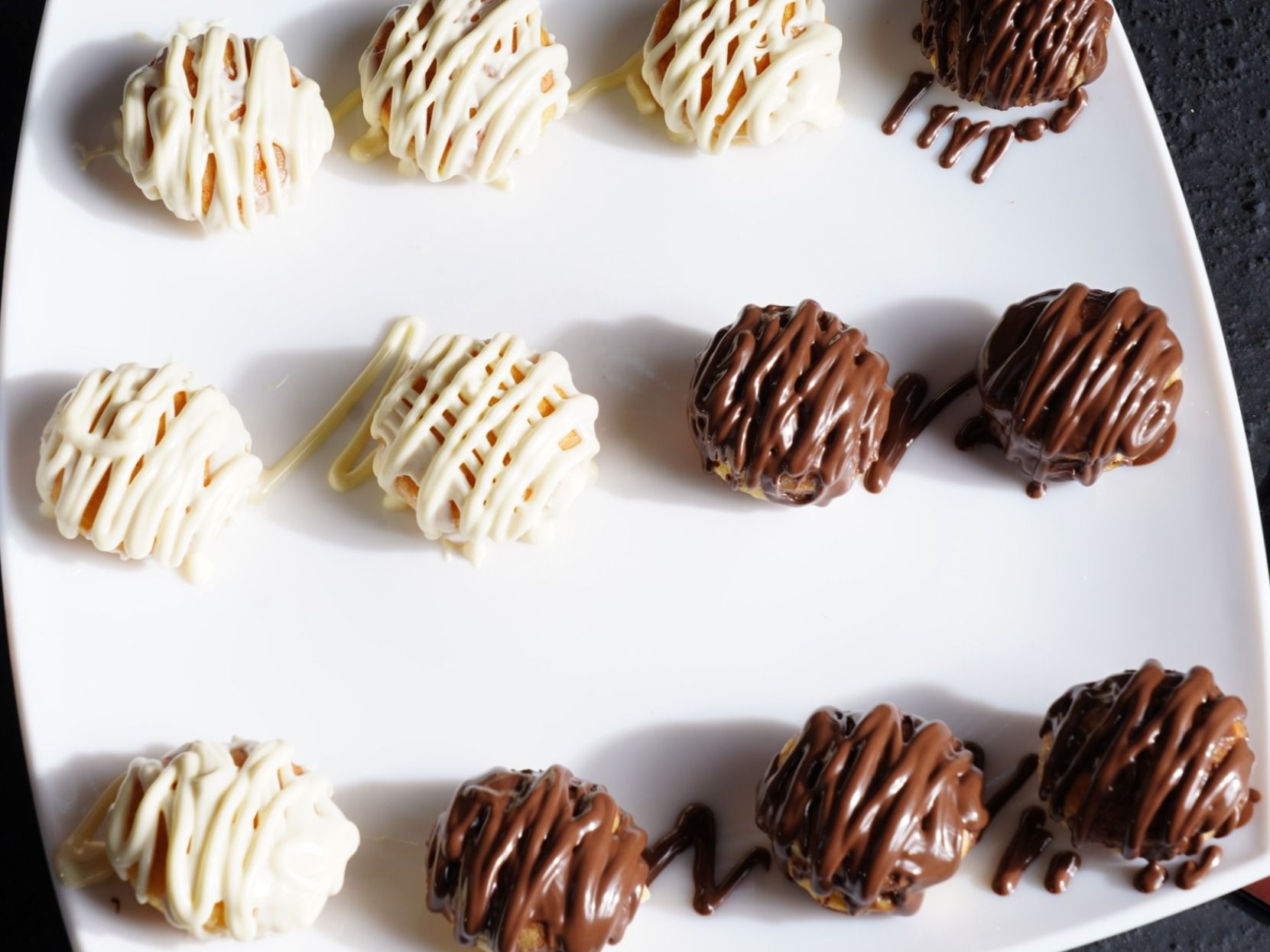 Mix Mini Pancakes Nutella And White Chocolate