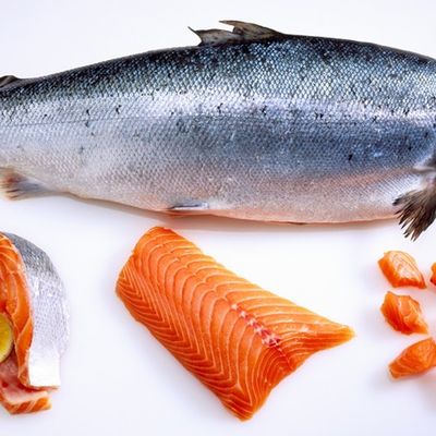 Original Norwegian salmon grilled with olive oil and lemon