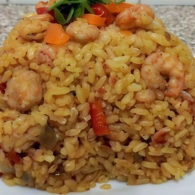 Sayadiyah rice with shrimp