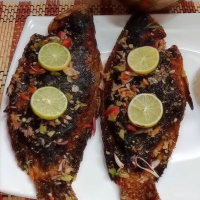 Grilled Tilapia with Bran, Cleaned Belly