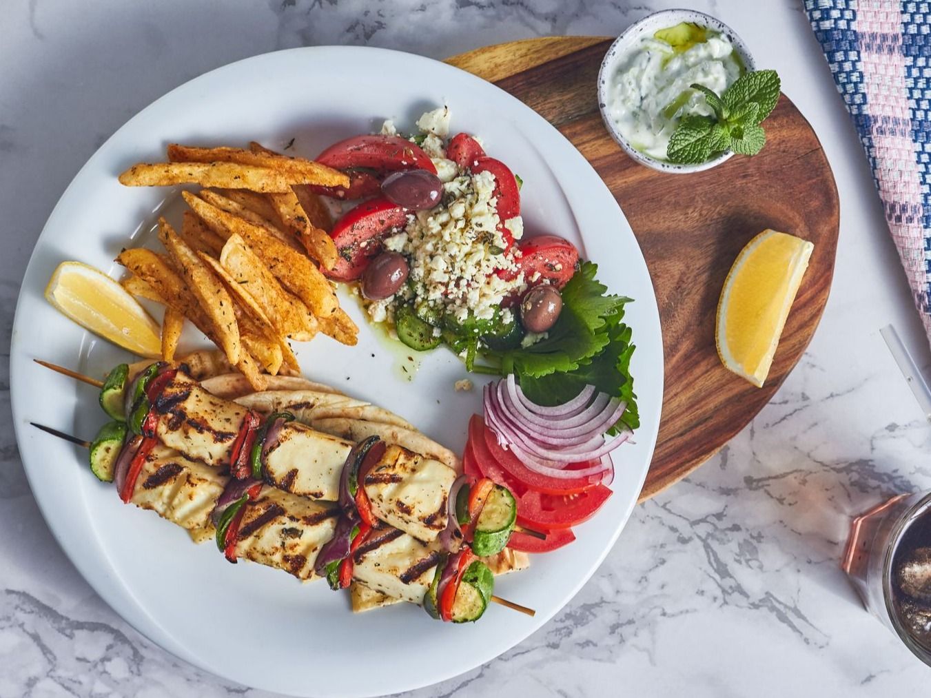 Halloumi Souvlaki Meal