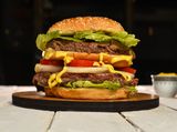 Texas Bbq Burger With Mushroom And Fries